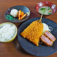 雲仙ハムカツ＆アジフライ定食